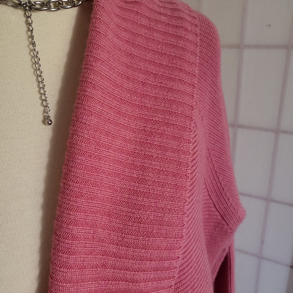 TALBOTS Wool Pink Open Cardigan Sweater New XL - Picture 5 of 9